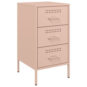 vidaXL Bedside Cabinet | Pink | Cold-rolled Steel | Adjustable Feet