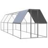 vidaXL Outdoor Chicken Cage 2x8x2 m Galvanised Steel
