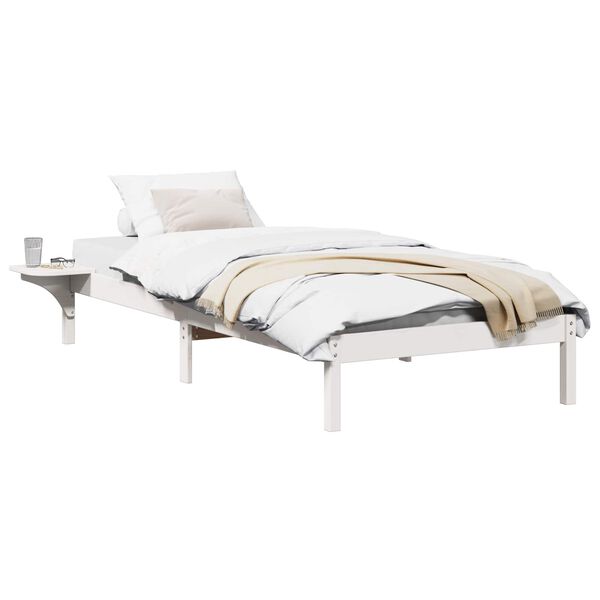 vidaXL Bed Frame White 80 x 200 cm Solid Pine Wood