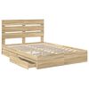 vidaXL Storage Bed with Drawer Sonoma Oak 140 x 200 cm Engineered Wood