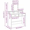 vidaXL Dressing Table White 100 x 41 x 140 cm Engineered Wood