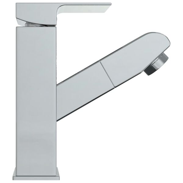 vidaXL Bathroom Basin Faucet with Pull-out Function Chromed Finish 157x172 mm
