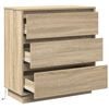 vidaXL Bedside Cabinet Sonoma Oak 71 x 34.5 x 75 cm Engineered wood