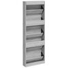 vidaXL Shoe Cabinet Grey Sonoma 59x17x169 cm Engineered Wood