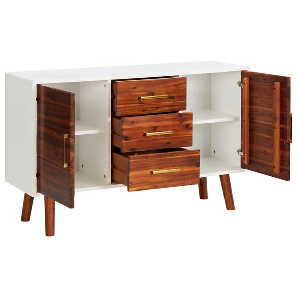 vidaXL Sideboard 110x35x70 cm Solid Acacia Wood and MDF