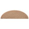 vidaXL Stair Mats 15 pcs 65x21x4 cm Light Brown Half Round Large