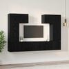 vidaXL TV Cabinet Set Wall-mounted 7 pcs Black Oak Engineered Wood