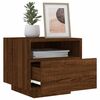 vidaXL Bedside Cabinet with LED Lights Brown Oak 40x39x37 cm