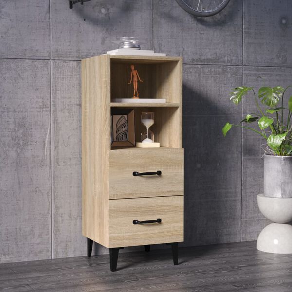 vidaXL Sideboard Sonoma Oak 34.5x34x90 cm Engineered Wood
