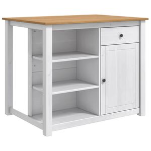 vidaXL Kitchen Trolley PANAMA 2 pcs White and Honey Wax Solid-Pine