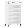 vidaXL Shoe Cabinet High Gloss White 60x35x105 cm Engineered Wood