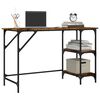 vidaXL Desk Smoked Oak 120x50x75 cm Metal and Engineered Wood
