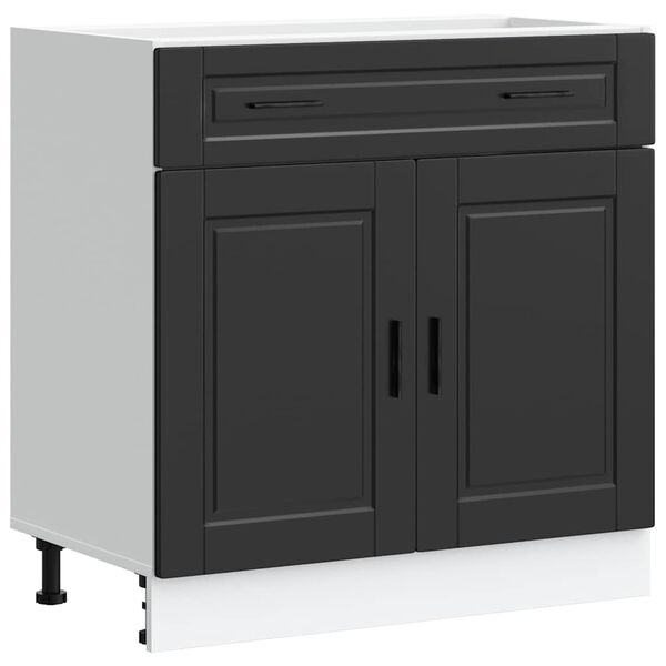 vidaXL Kitchen Base Cabinet&nbsp;Porto Black Engineered Wood