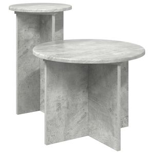 vidaXL Side Table Set 2 pcs Concrete Grey &Oslash; 45 x 35 cm Engineered Wood