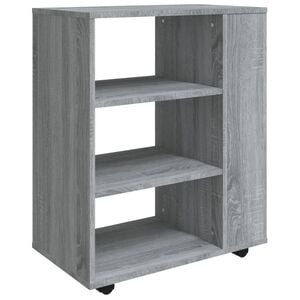 vidaXL Rolling Cabinet Grey Sonoma 60x35x75 cm Engineered Wood