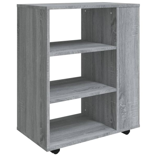 vidaXL Rolling Cabinet Grey Sonoma 60x35x75 cm Engineered Wood