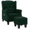 vidaXL Massage Chair with Footstool Dark Green Fabric
