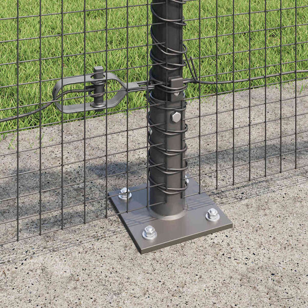 vidaXL Fence Post Grey 50 x 0.4 m (19 x 19 mm mesh) Steel and PVC