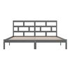 vidaXL Bed Frame without Mattress Grey Solid Wood Pine 200x200 cm (810039+814216)