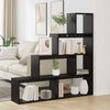 vidaXL Room Divider Bookcase Black Oak 137.5 x 29 x 103.5 cm
