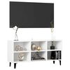 vidaXL TV Cabinet with Metal Legs White 103.5x30x50 cm