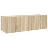 vidaXL TV Wall Cabinet with LED Lights Sonoma Oak 100x35x31 cm