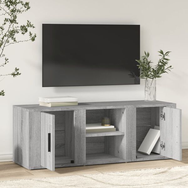 vidaXL TV Cabinet Grey Sonoma 100x31.5x35 cm Engineered Wood
