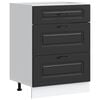 vidaXL Kitchen Base Cabinet "Kalmar" Black Engineered Wood