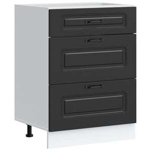 vidaXL Kitchen Base Cabinet "Kalmar" Black Engineered Wood
