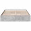 vidaXL Bed Frame with Drawers without Mattress Concrete Grey 140x190 cm