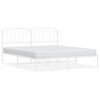 vidaXL Metal Bed Frame without Mattress with Headboard White 160x200cm