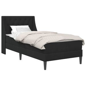 vidaXL Bed Frame with Mattress with Headboard Black 90 x 190 cm Velvet