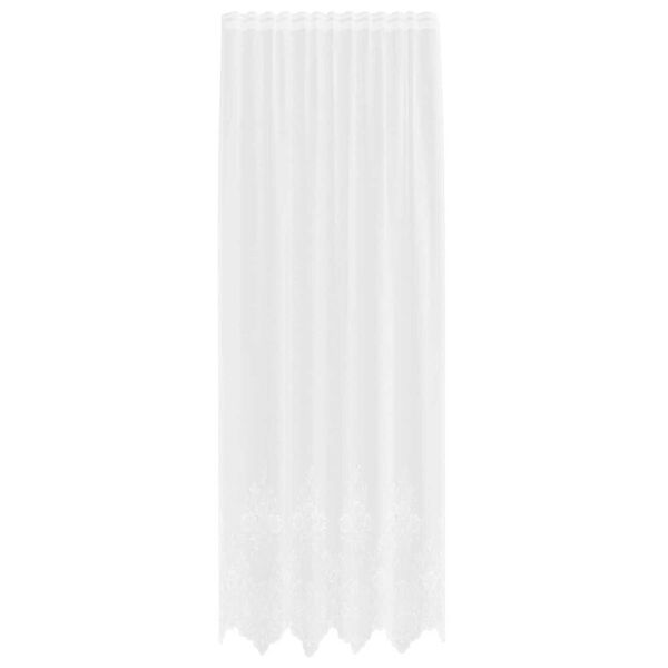 vidaXL Lace Curtain with Curtains Floral White 260 x 150 cm Polyester