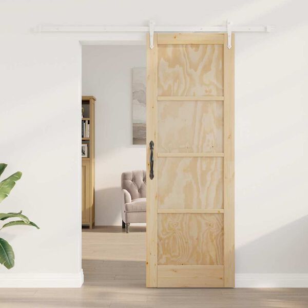 vidaXL Sliding Door ORKDAL Brown 73.5 x 211 cm Solid Pine Wood