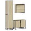 vidaXL 3 Piece Bathroom Furniture Set Sonoma Oak Engineered Wood