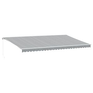 vidaXL Manual Retractable Awning Anthracite&White 600x350 cm