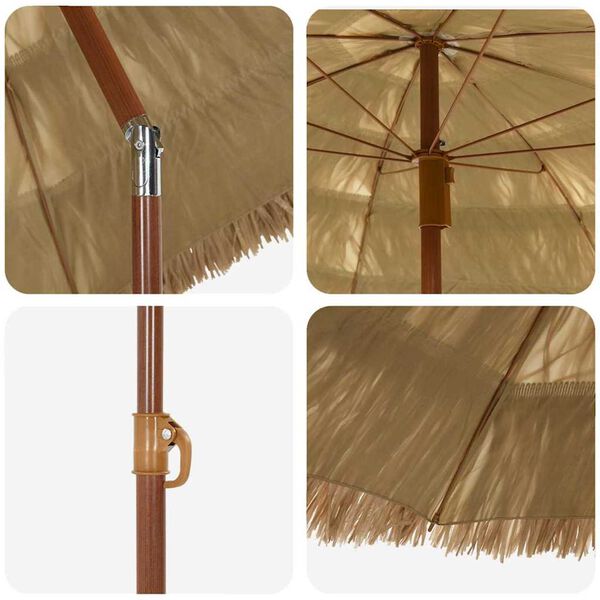 vidaXL Garden Parasol Natural 160 x 160 x 196 cm