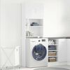 vidaXL Washing Machine Cabinet High Gloss White 64x24x190 cm Engineered Wood
