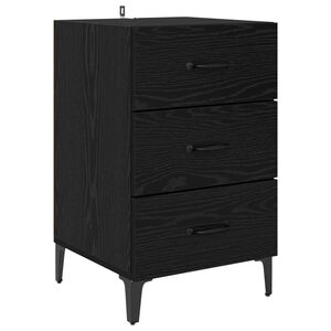 vidaXL Bedside Cabinet Black Oak 40 x 40.5 x 66 cm Engineered Wood