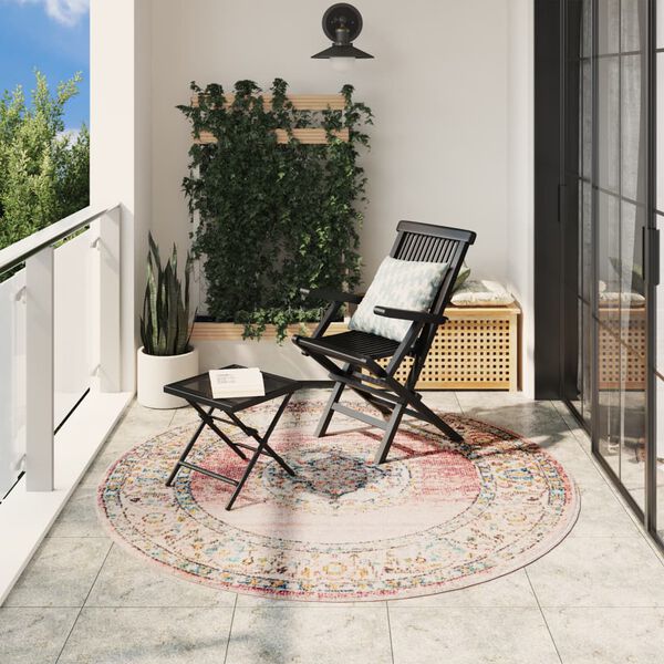 vidaXL Rug ARBIZU Indoor and Outdoor Vintage Design &Oslash; 200 cm