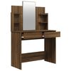 vidaXL Dressing Table with Mirror Brown Oak 96x40x142 cm