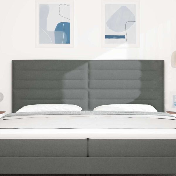 vidaXL Headboard with Headboard Dark Grey 200 cm Faux Leather