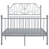 vidaXL Bed Frame without Mattress Grey Metal 120x200 cm
