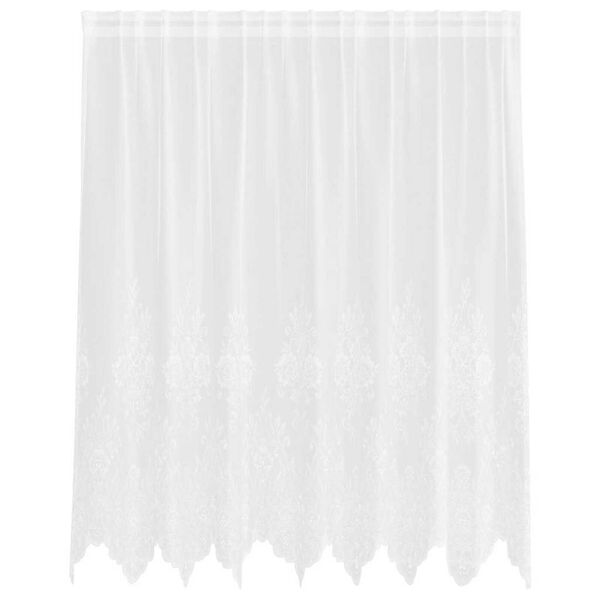 vidaXL Lace Curtain with Curtains Floral White 140 x 200 cm Polyester