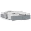 vidaXL Ottoman Bed Frame without Mattress Light Grey Double Fabric