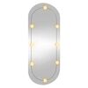 vidaXL Wall Mirror with LED Lights 25x60 cm Glass Oval