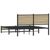 vidaXL Metal Bed Frame without Mattress Sonoma Oak 150x200 cm King Size