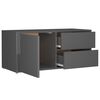 vidaXL TV Cabinet High Gloss Grey 80x34x36 cm Engineered Wood