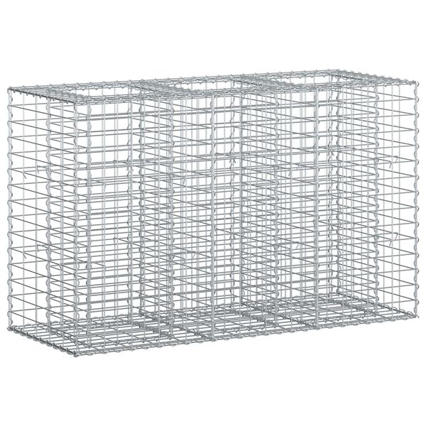 vidaXL Gabion Raised Bed Silver 130 x 50 x 80 cm Galvanised Steel