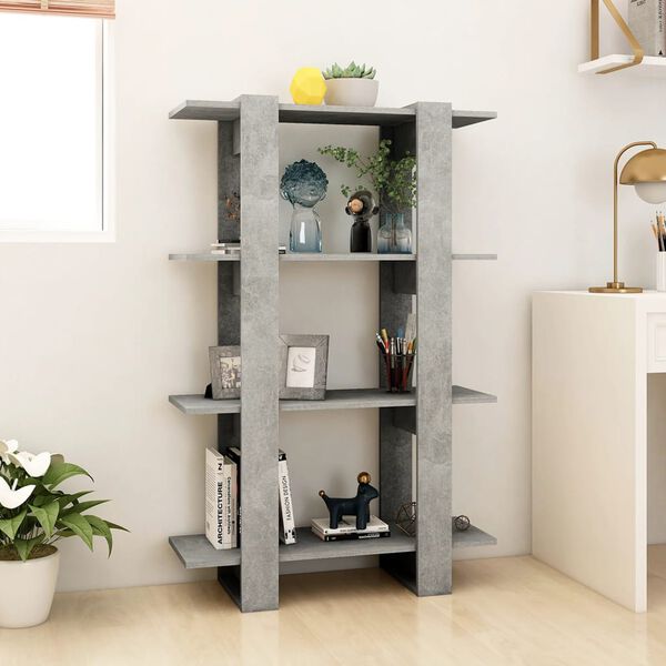 vidaXL Book Cabinet/Room Divider Concrete Grey 80x30x123.5 cm